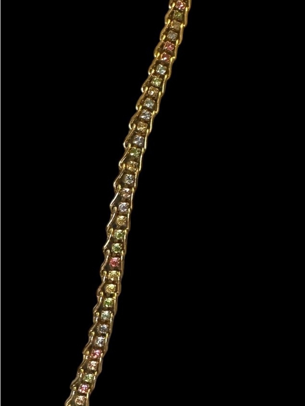 Gold Tone Multicolor Tennis Necklace - Elegant Women's Jewelry